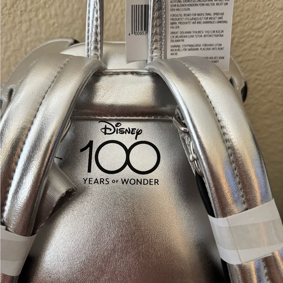 NEW | Loungefly | Silver Minnie Mouse Disney100 Mini Backpack Limited Edition - Picture 7 of 8